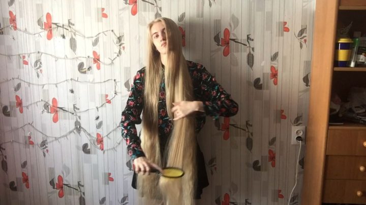 Nearly Scrumptious Super Long Blonde Hair Brushing, Playing - ASMR