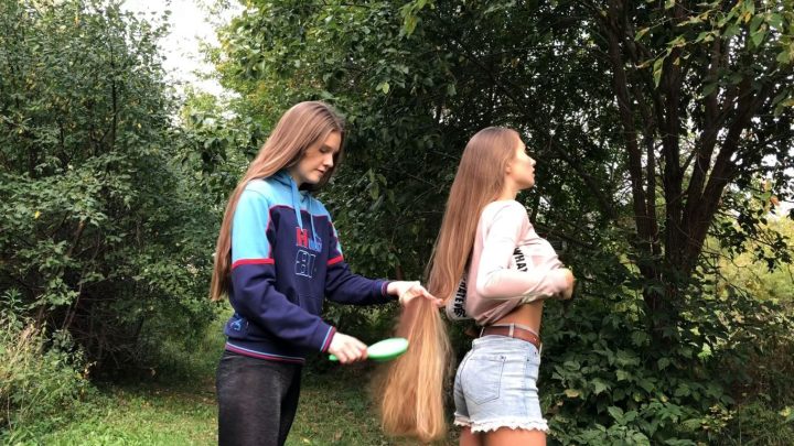 20 Minutes of Two Russian Friends Doing Everything in Nature with Super Soft Long Hair