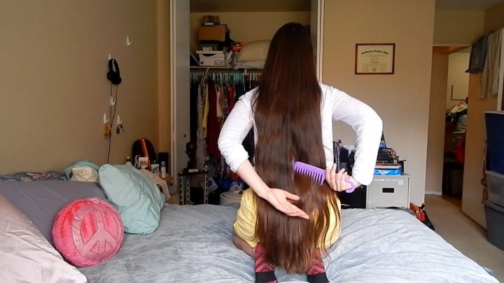 Antonia's Hair Play in Bed and Living Room