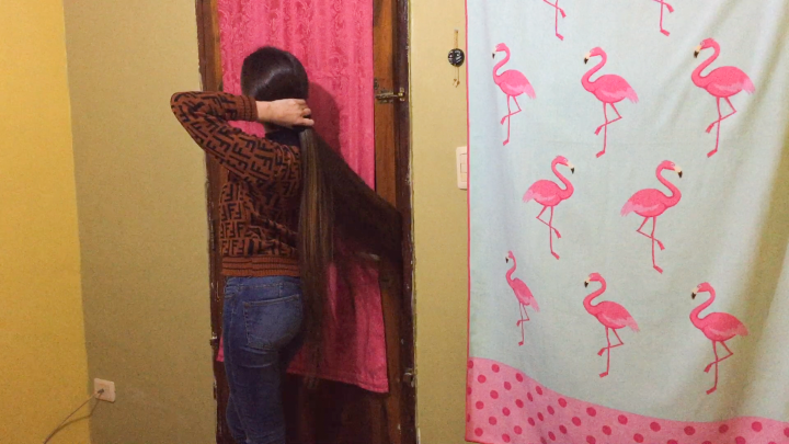 Long Ponytail Caught in Door