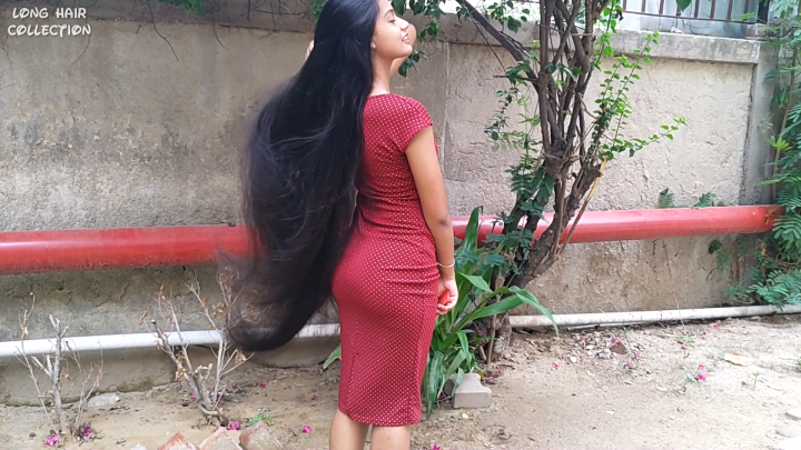 Shalini Brushing her Super Silky Hair, Combing & Playing in the Wind