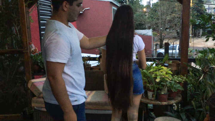 Pamela's Sensual Long Hair Play & Pulling by her Boyfriend (ASMR)