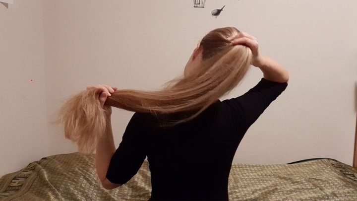 Irina's Gentle Hair Play in Bed