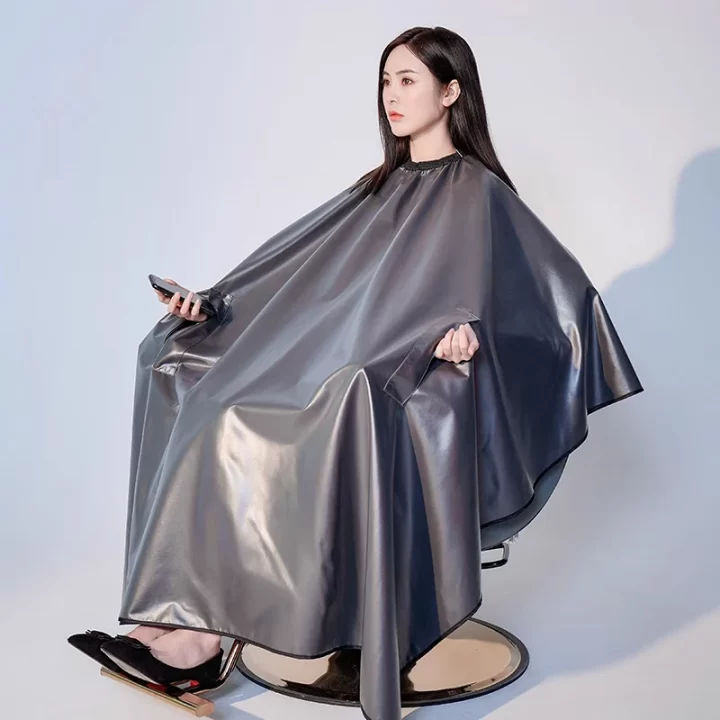 Waterproof Coating Antifouling Hair Dyeing Cape Hidden Sleeves Coloring Gown Barber Haircut Cloth Antistatic Apron Wraps 1826 - Image 5